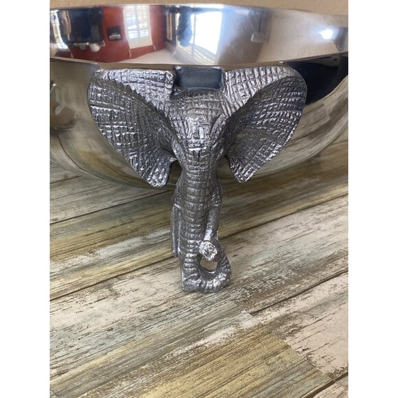 Vintage Elephant Salad Bowl with Servers Safari Wildlife Serving Set - Picture 3 of 14